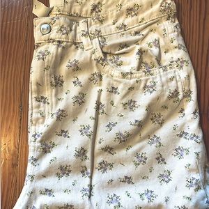 MOVING SALE! H&M Women’s Size 12- jeans White with small Lilac flowers